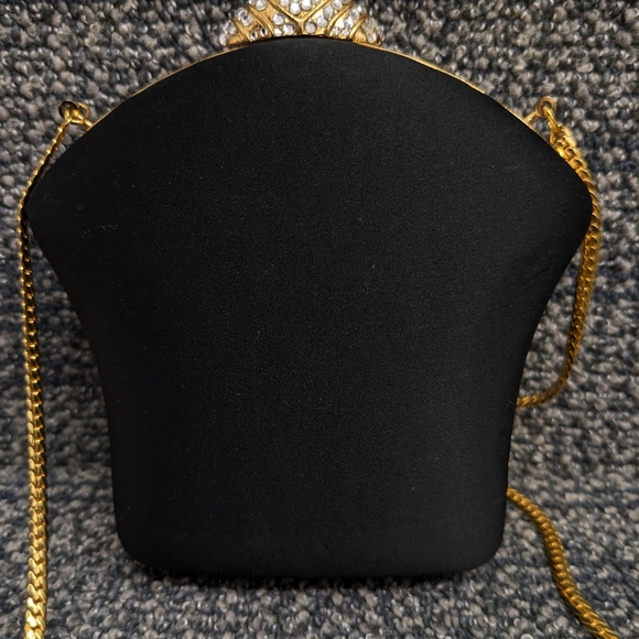 Morgan Taylor Black Clutch Gold Rhinestone - Picture 3 of 16